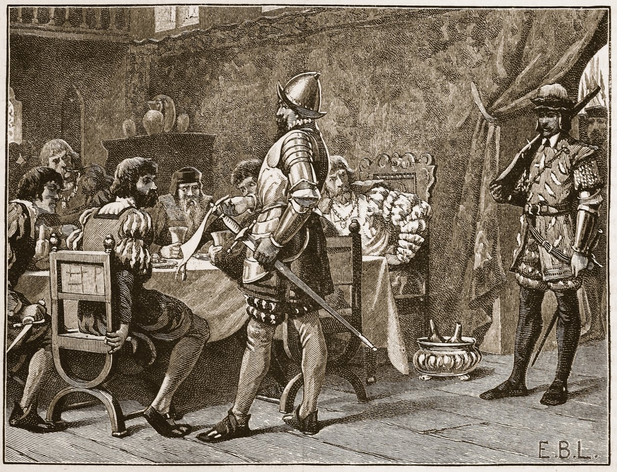 Capture des FitzGerald, illustration de Cassells Illustrated History of England - English School