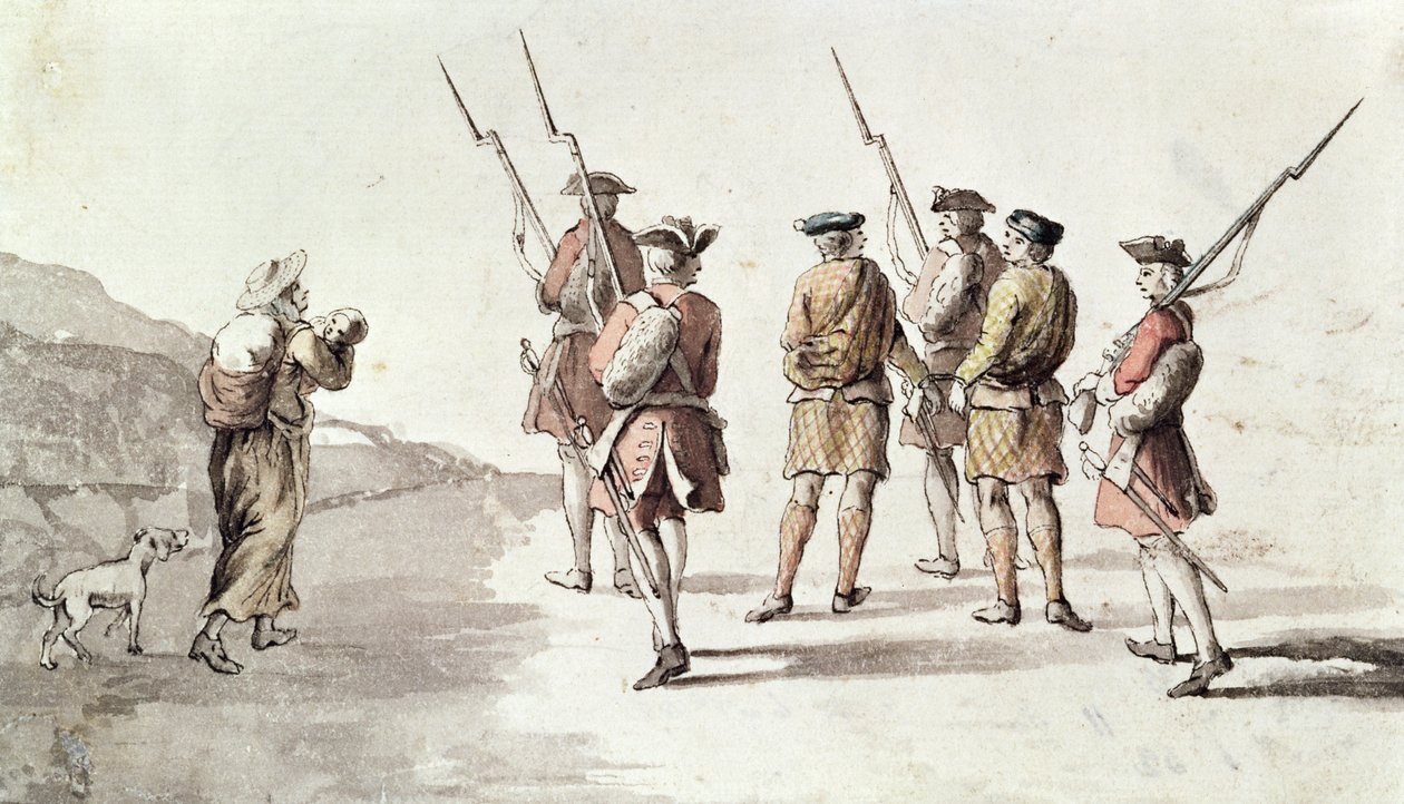 Capture du rebelle, Simon Fraser, Lord Lovat (1667?-1747) - English School