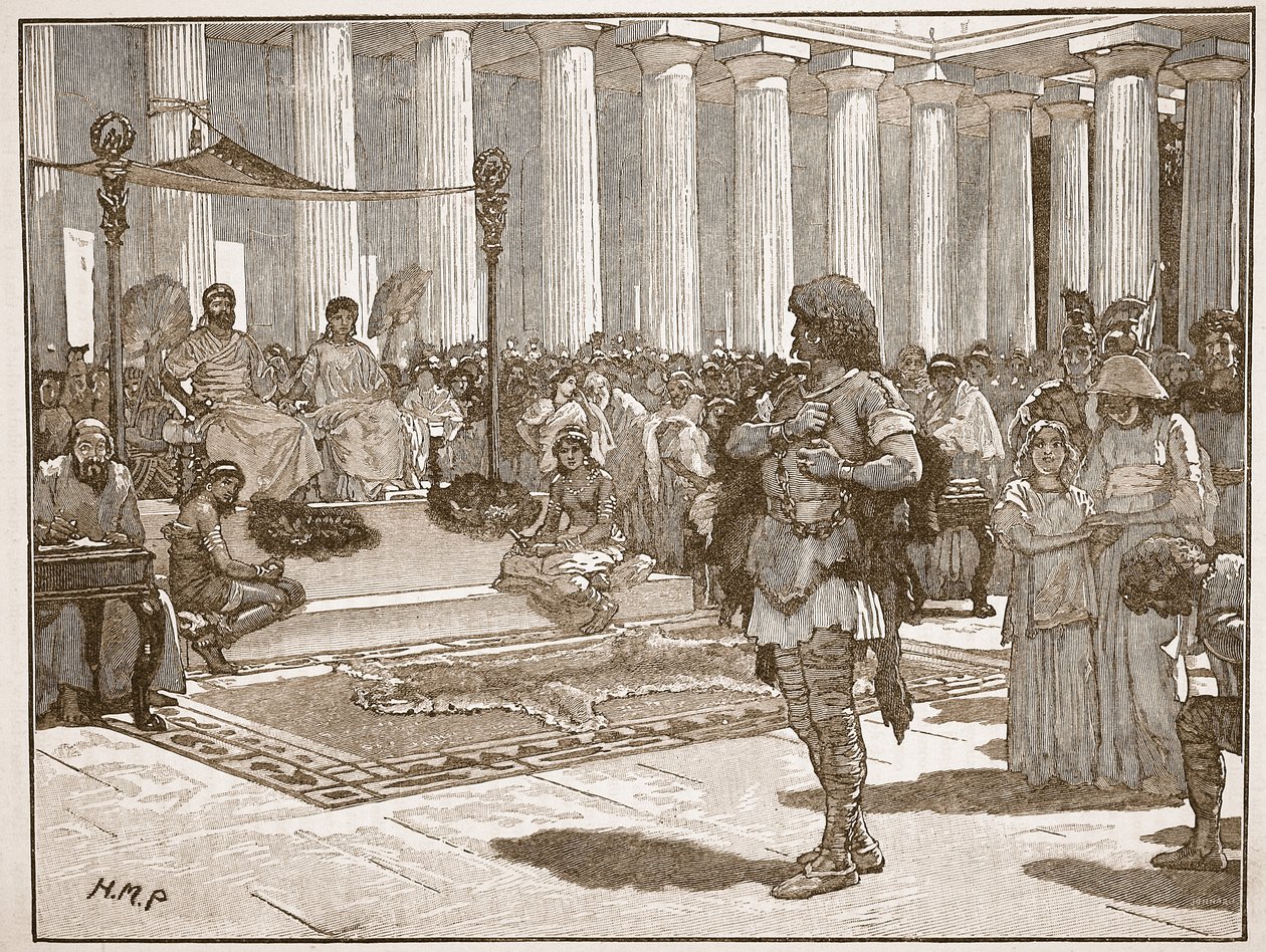 Caractacus devant Claude, illustration de Cassells Illustrated History ...