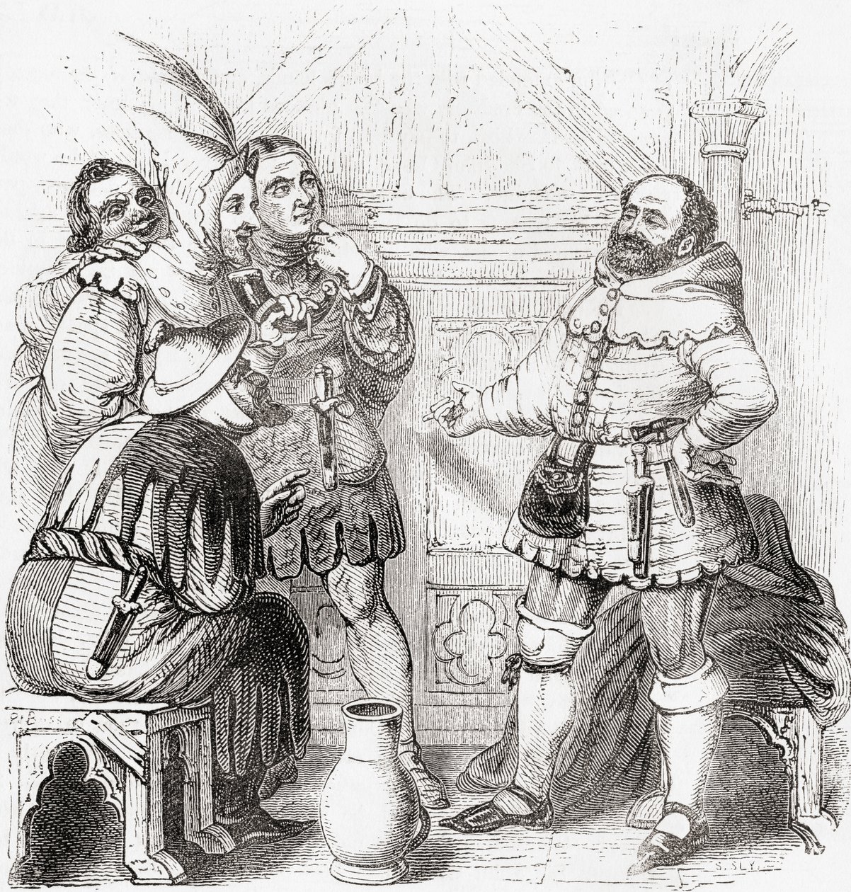 Charpentier, mercier, tisserand, teinturier et tapissier, de Old England: A Pictorial Museum, pub. 1847 - English School