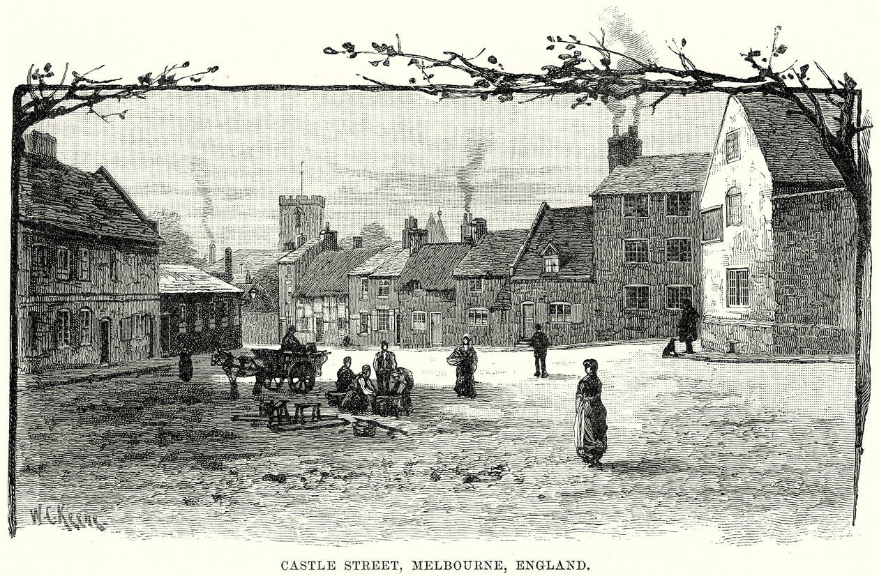 Castle Street, Melbourne, Angleterre (gravure) - English School