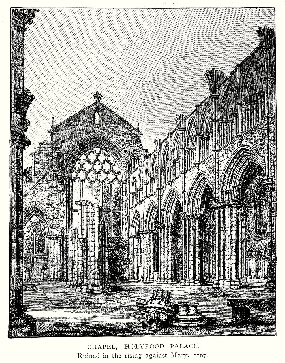 Chapelle, Palais de Holyrood (gravure) - English School
