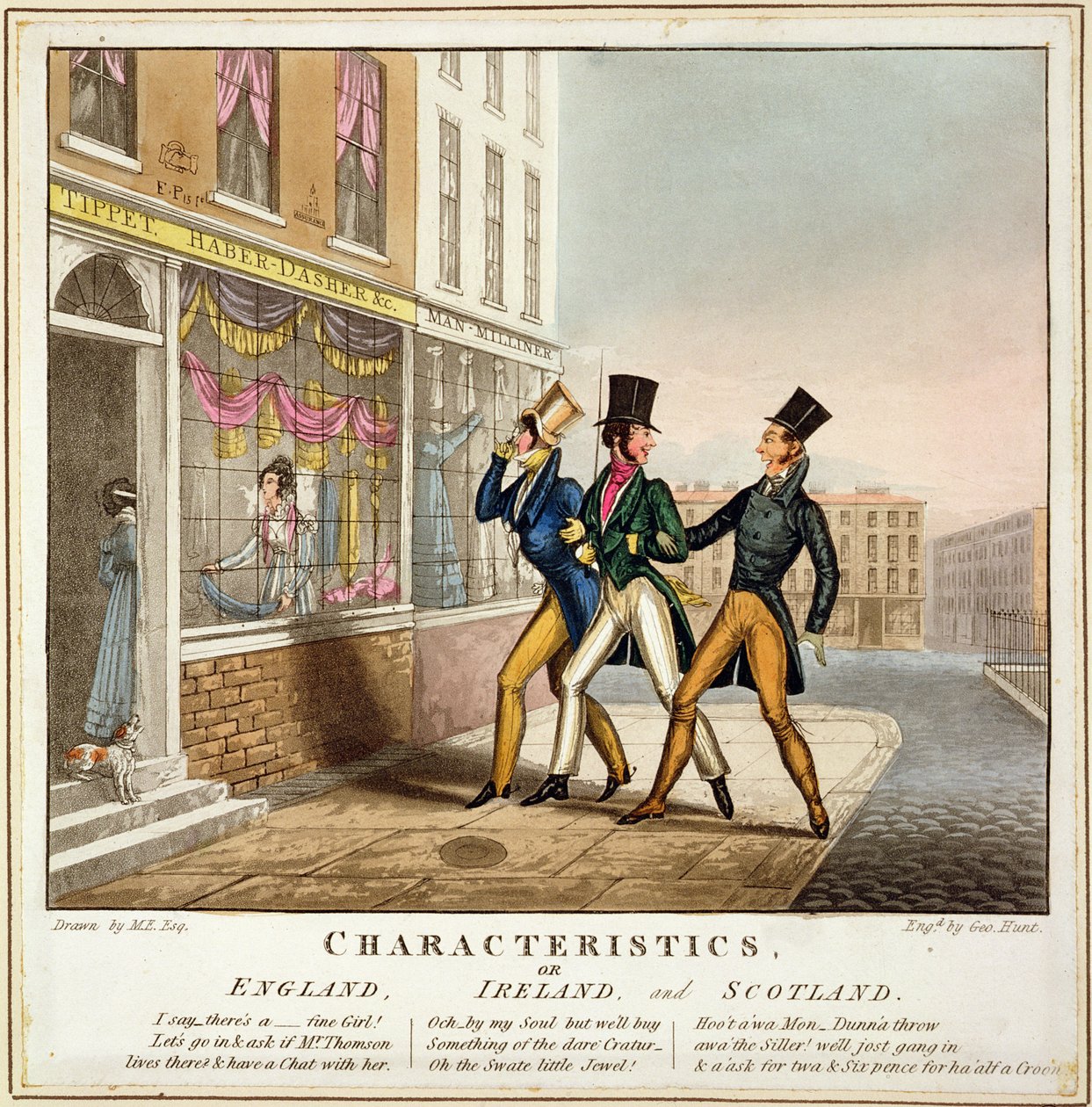 Caractéristiques - Angleterre, Irlande et Écosse, gravé par George Hunt - English School