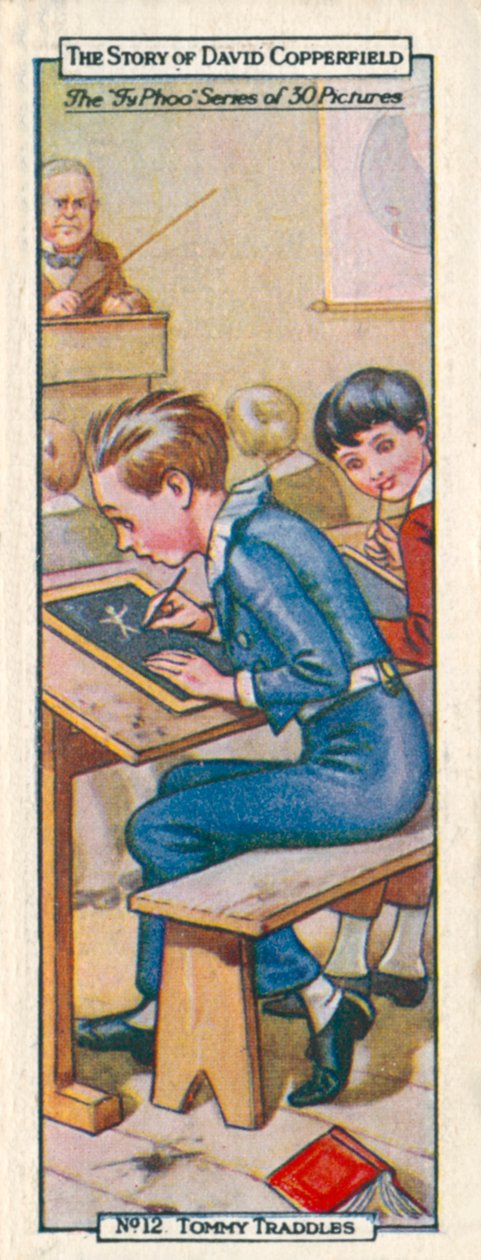 Personnages de David Copperfield : Tommy Traddles (lithographie couleur) - English School