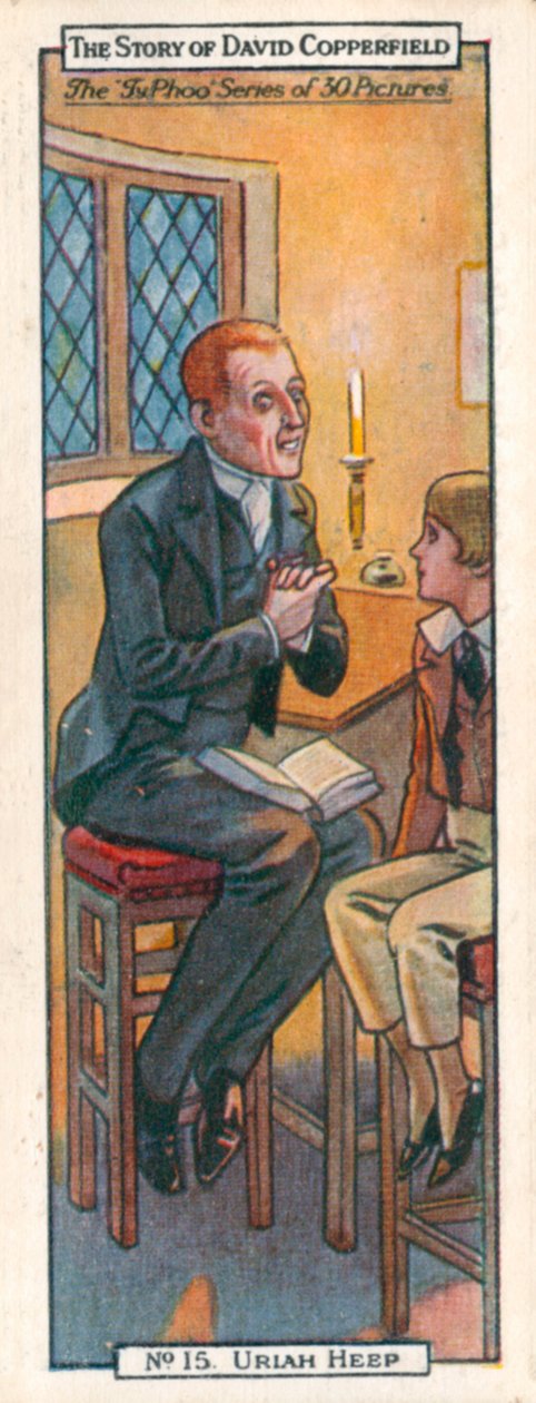 Personnages de David Copperfield : Uriah Heep (lithographie couleur) - English School