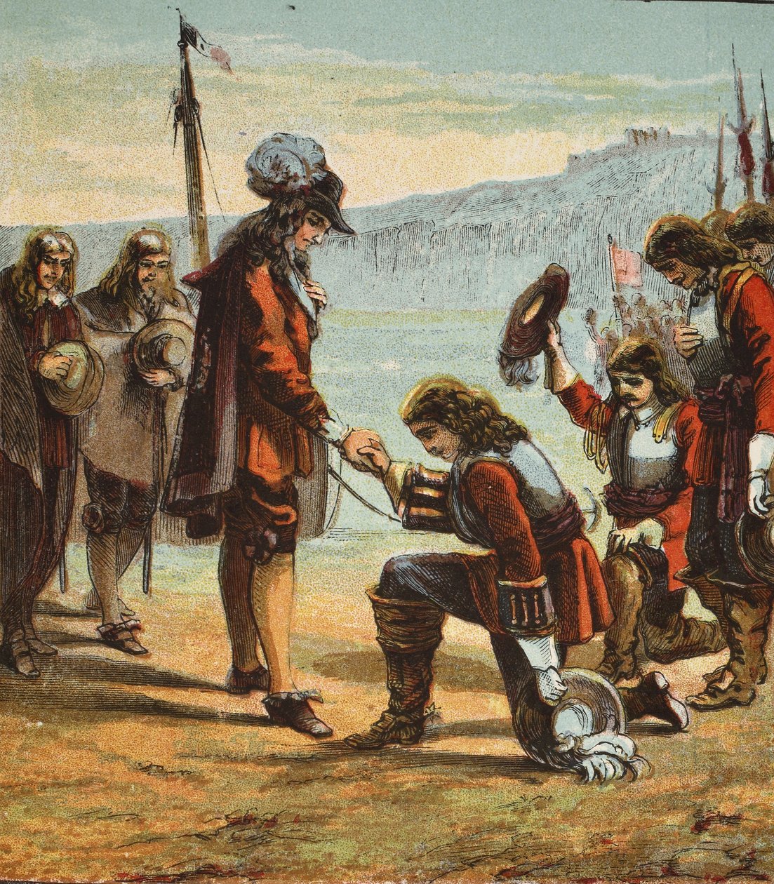 Charles II et le Général Monk, pub. 1890 - English School