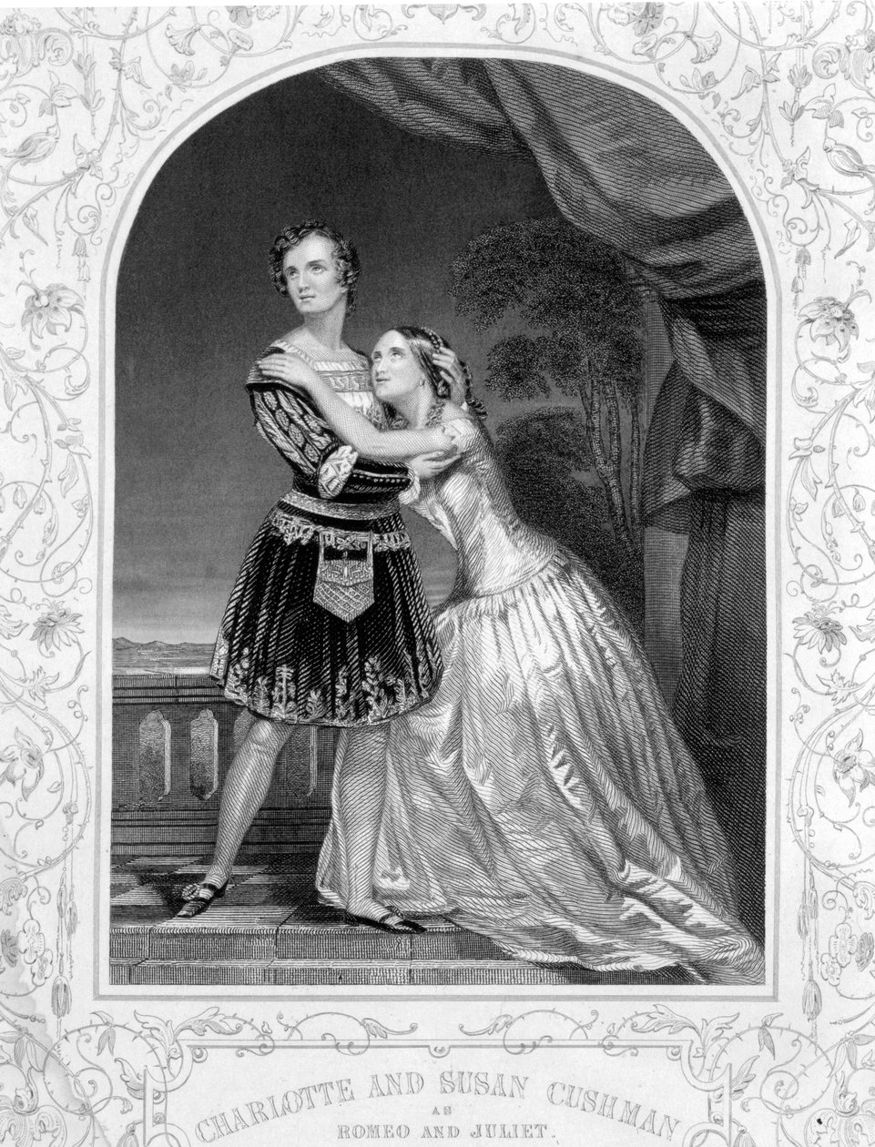 Charlotte et Susan Cushman dans le rôle de Roméo et Juliette, Acte III Scène 5 de Roméo et Juliette, d