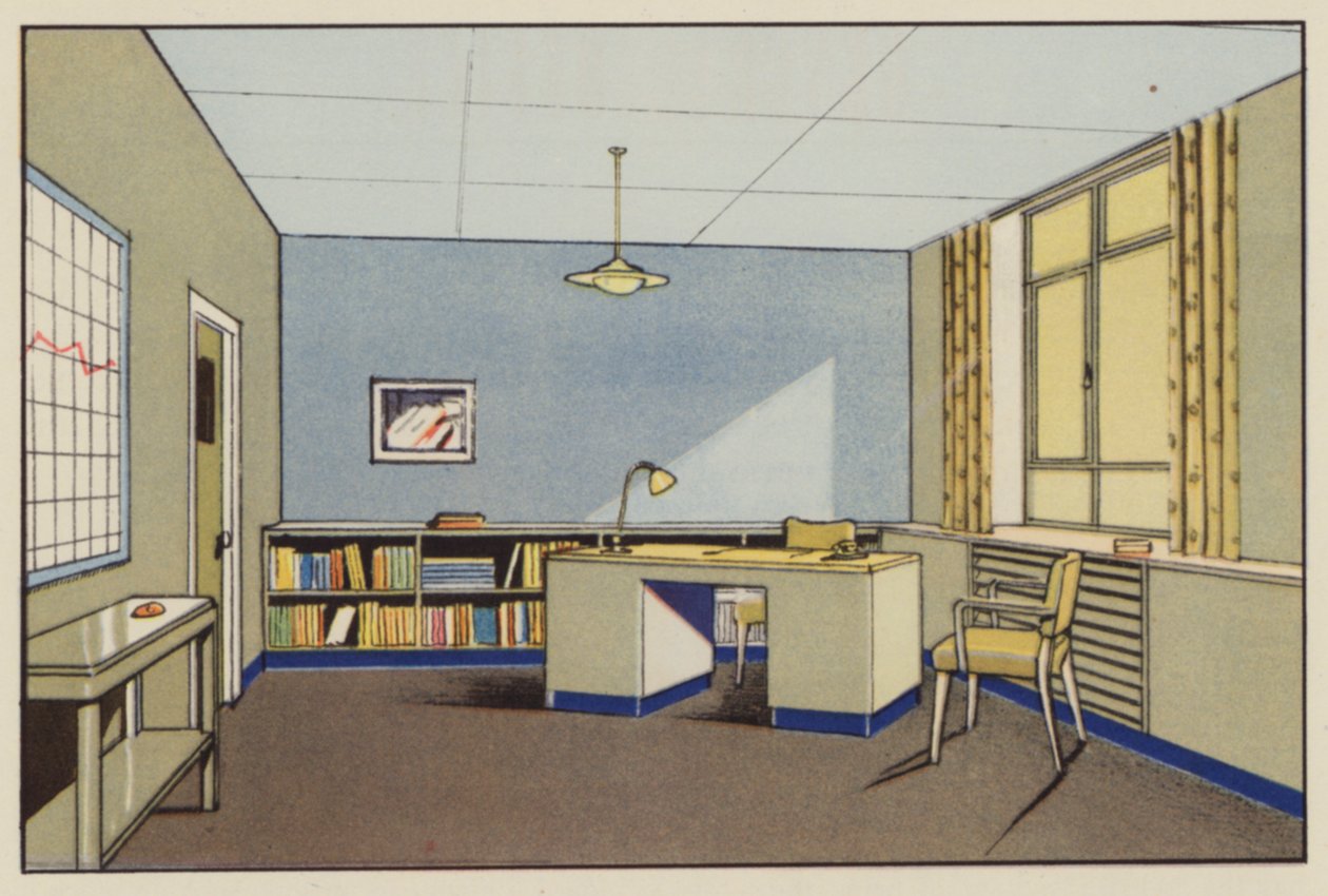 Bureau principal des ventes (lithographie couleur) - English School