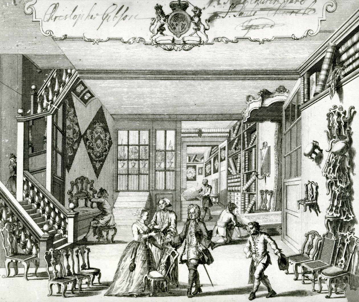 Christopher Gibson, fabricant de meubles (gravure) - English School