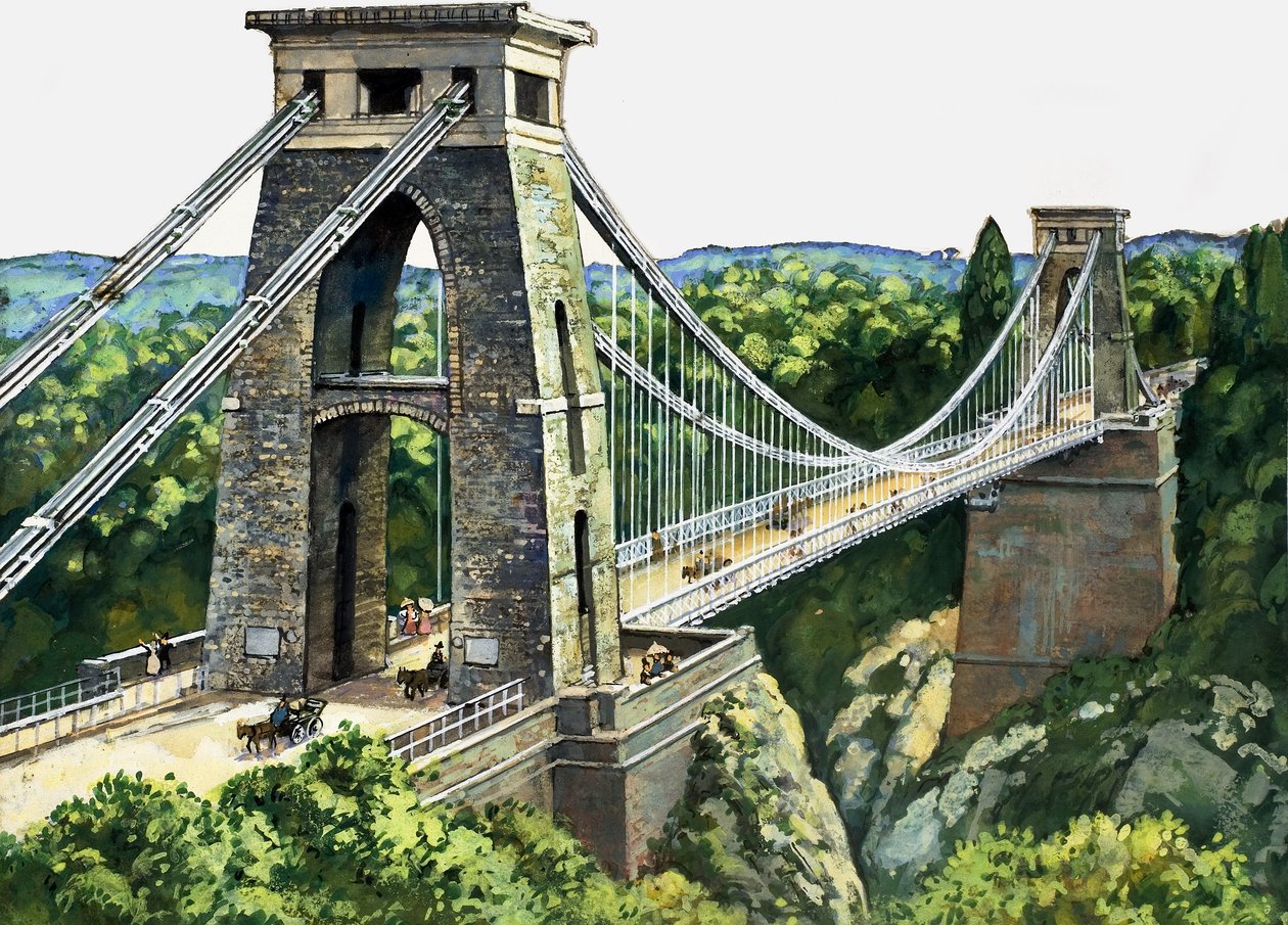 Pont suspendu de Clifton (gouache sur papier) - English School