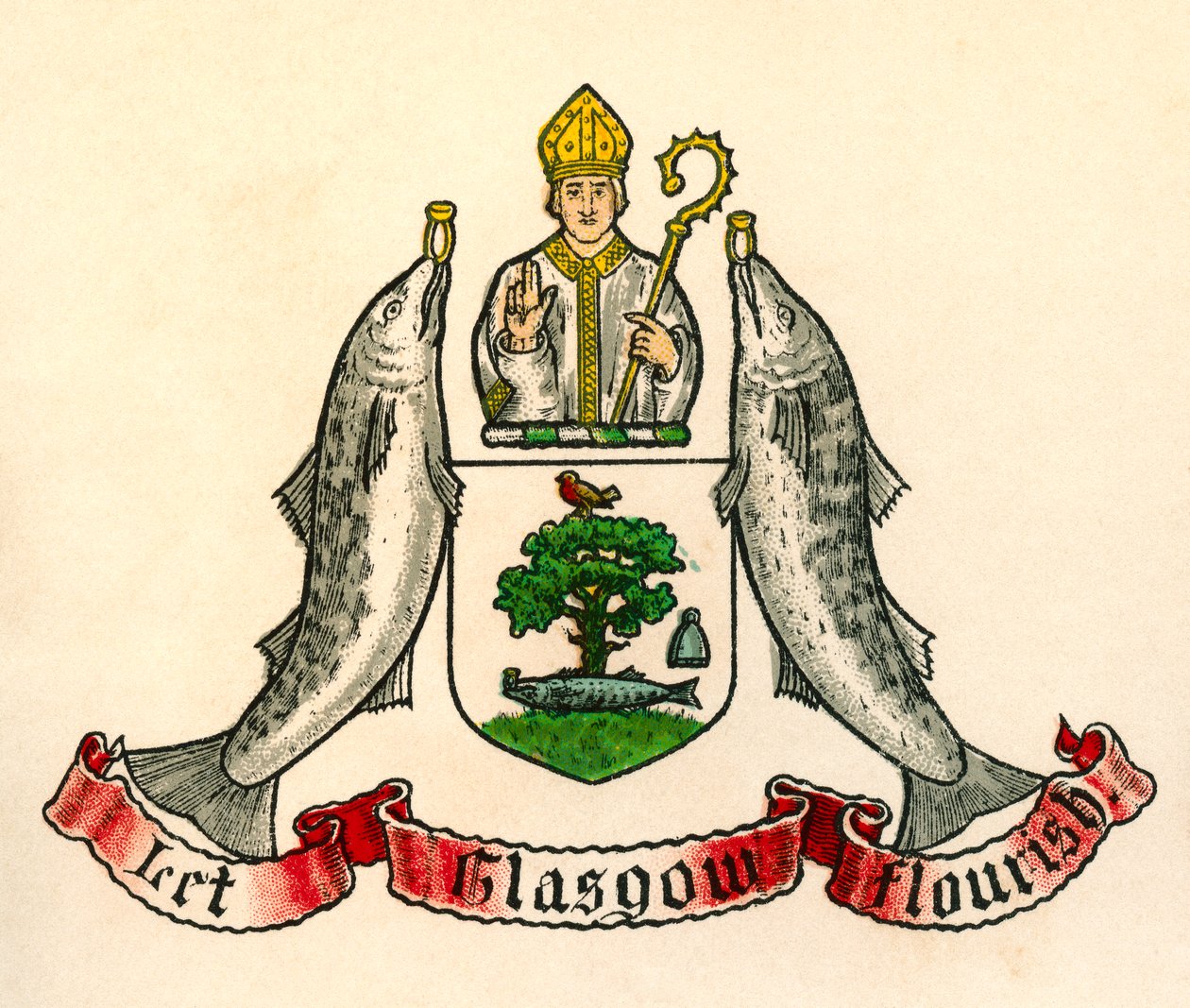 Blason de Glasgow, Écosse - English School