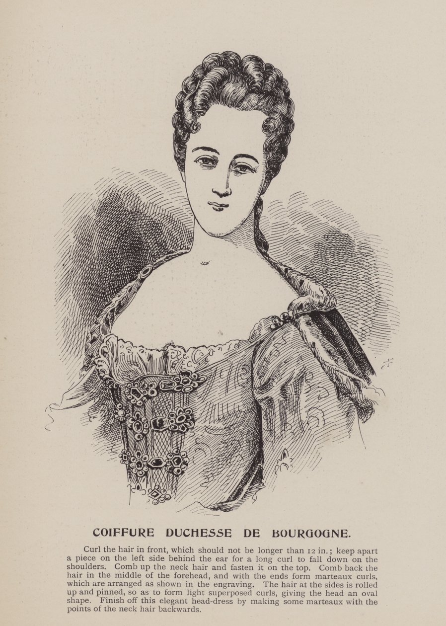 Coiffure Duchesse de Bourgogne (engraving) - English School