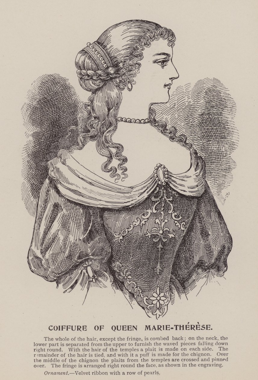 Coiffure de la reine Marie-Thérèse (gravure) - English School