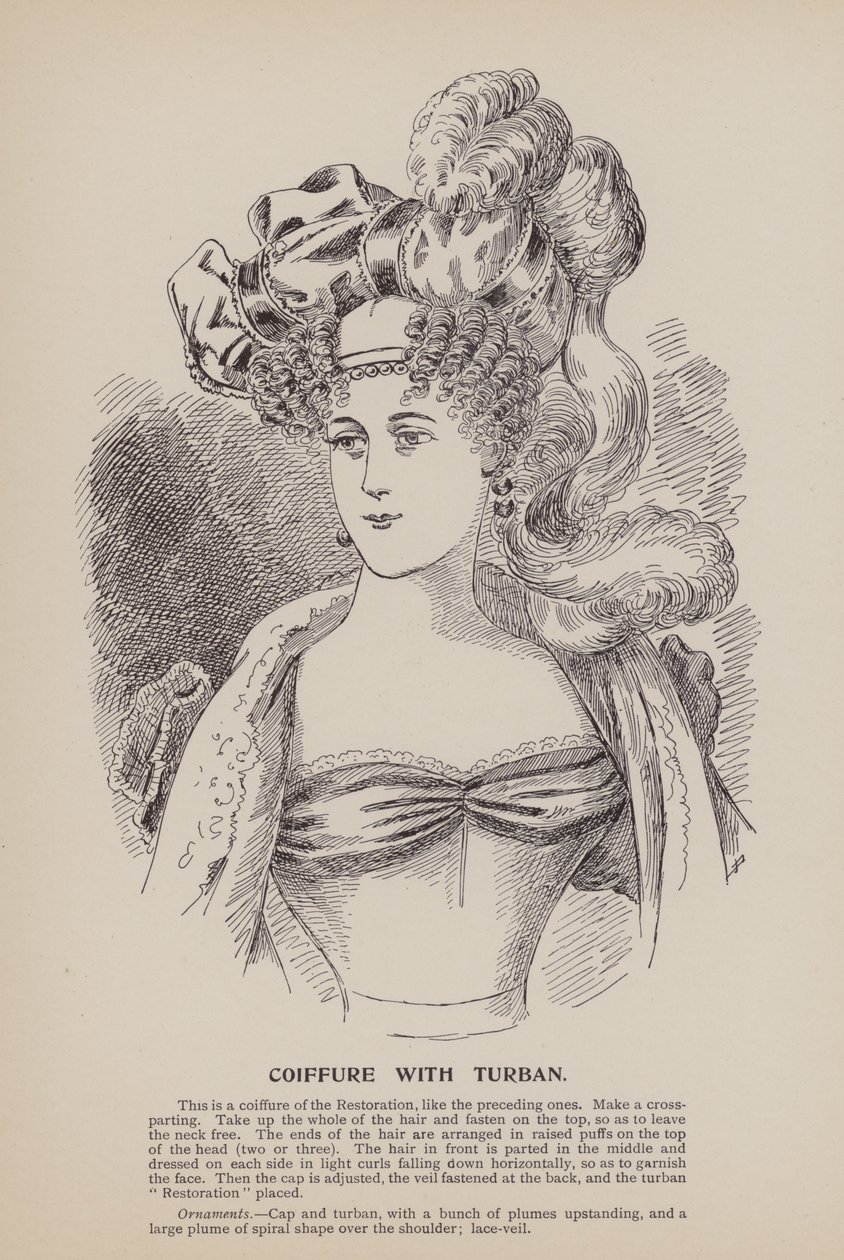 Coiffure avec turban (gravure) - English School