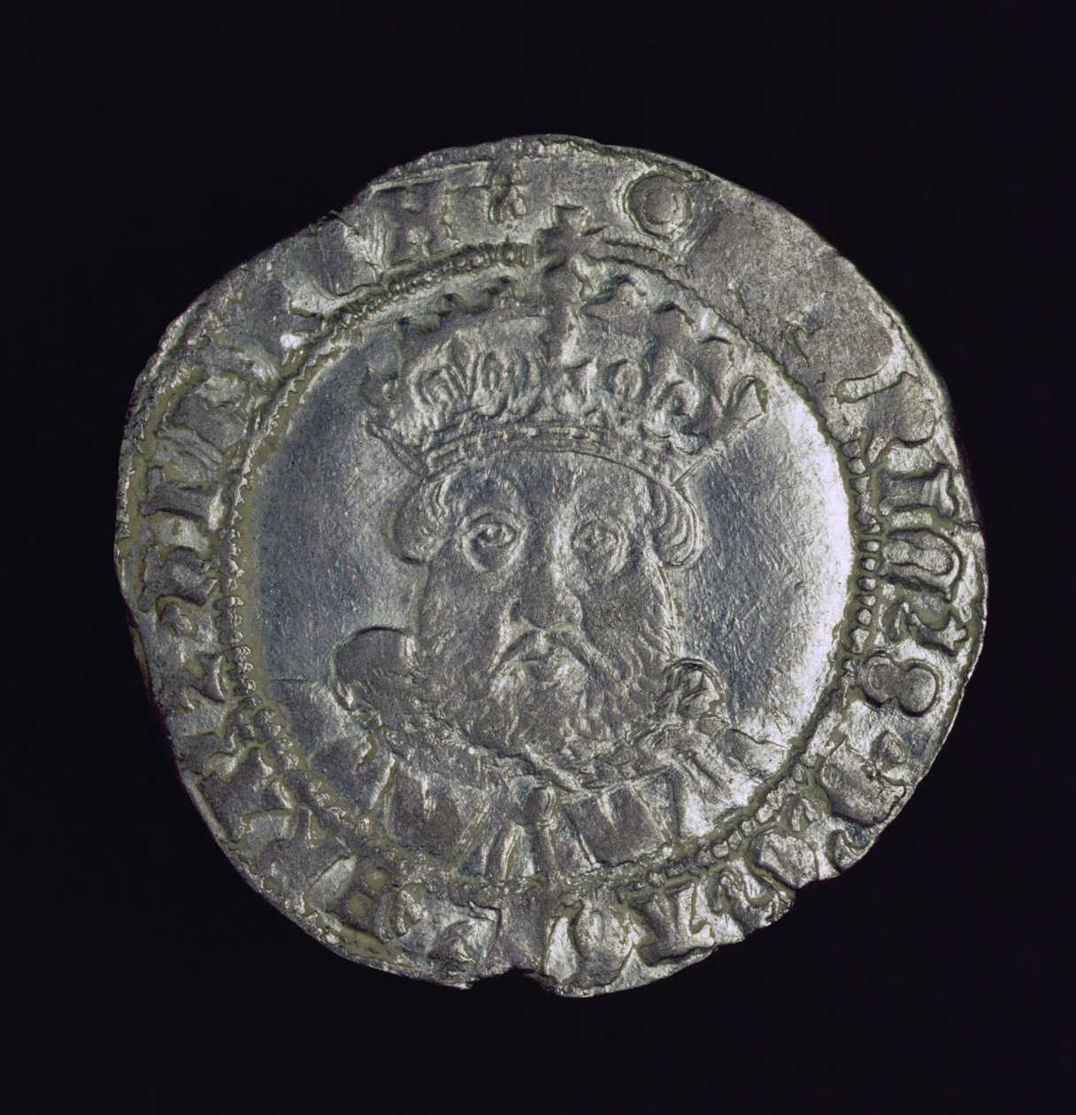 Pièce de monnaie portant la tête de Henry VIII - English School