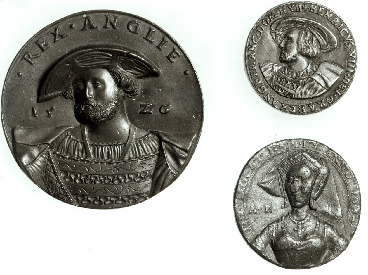 Pièces de monnaie représentant Henry VIII et Anne Boleyn - English School