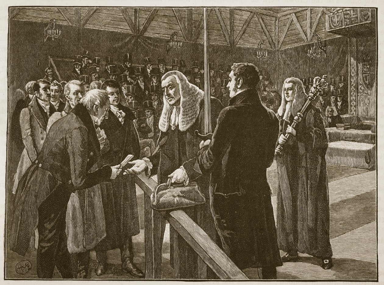 Conférence entre les Chambres du Parlement, 1835 (illustration de Cassells Illustrated History of England) - English School