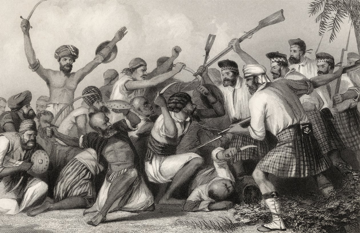 Conflit avec les Ghazees avant Bareilly le 6 mai 1858, extrait de 