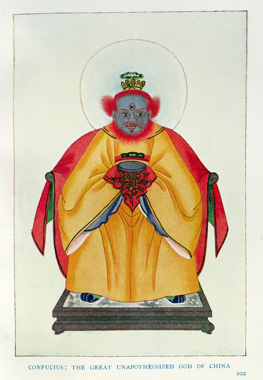 Confucius (551-479 av. J.-C.) : The Great Unapotheosized God of China, illustration tirée de Myths and Legends of China, par Edward T.C. Werner, publié par George G. Harrap  Co. - English School
