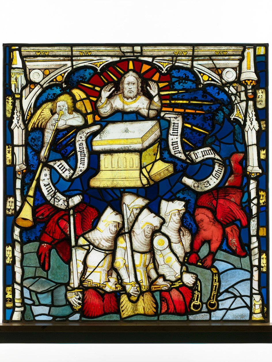 Panneau conservé de la Grande Fenêtre Est à York Minster : 