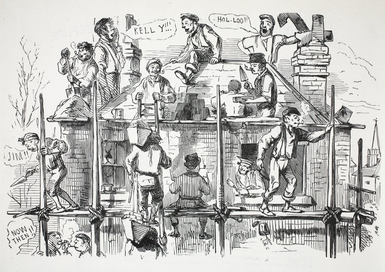 Travailleurs de la construction, illustration de Punch - English School