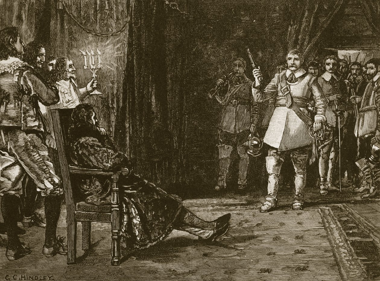Entrevue du cornet Joyce avec Charles, illustration de Cassells Illustrated History of England - English School
