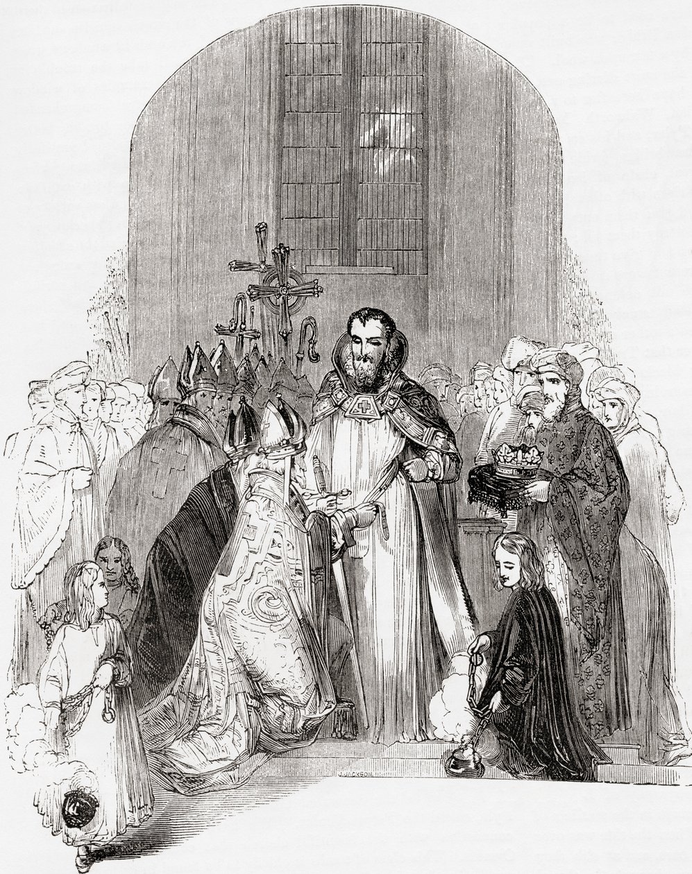 Couronnement de Henri IV, de Old England: A Pictorial Museum, pub. 1847 - English School