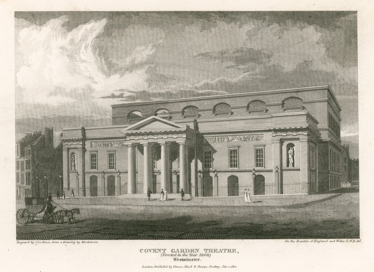 Théâtre Covent Garden, Westminster, Londres (gravure) - English School