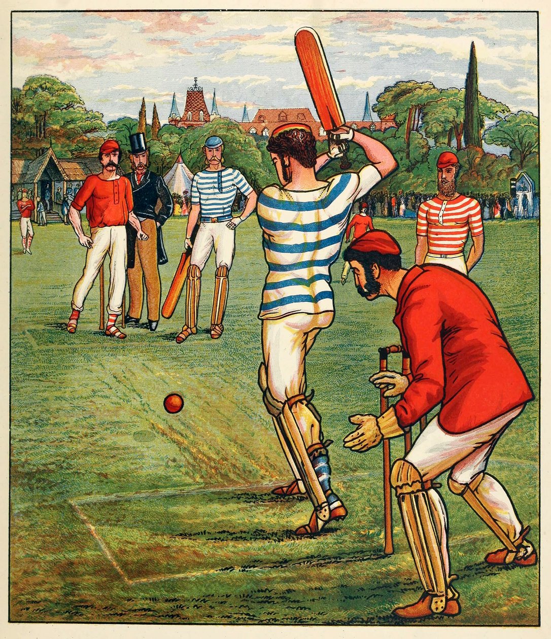 Cricket, des Sports et Jeux britanniques, pub. vers 1880 - English School
