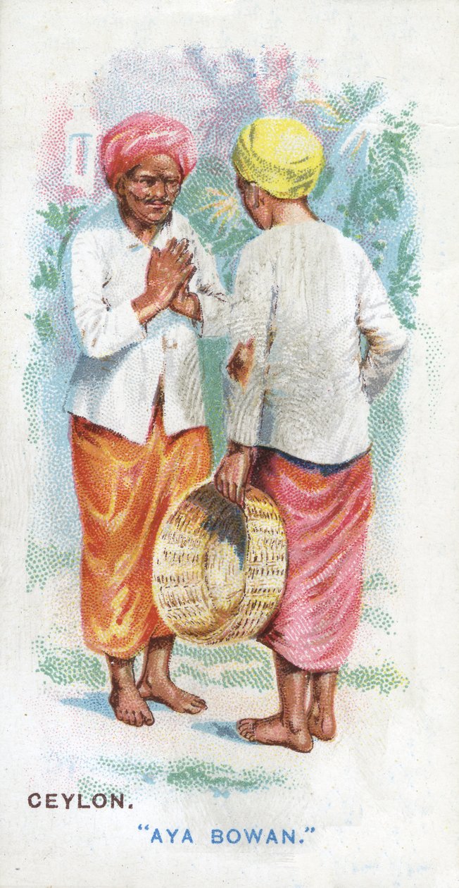 Salutation coutumière à Ceylan, 1907 - English School
