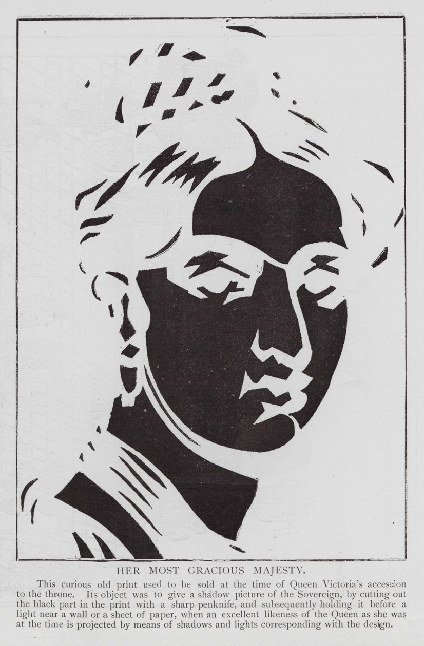 Portrait découpé de la reine Victoria (gravure) - English School