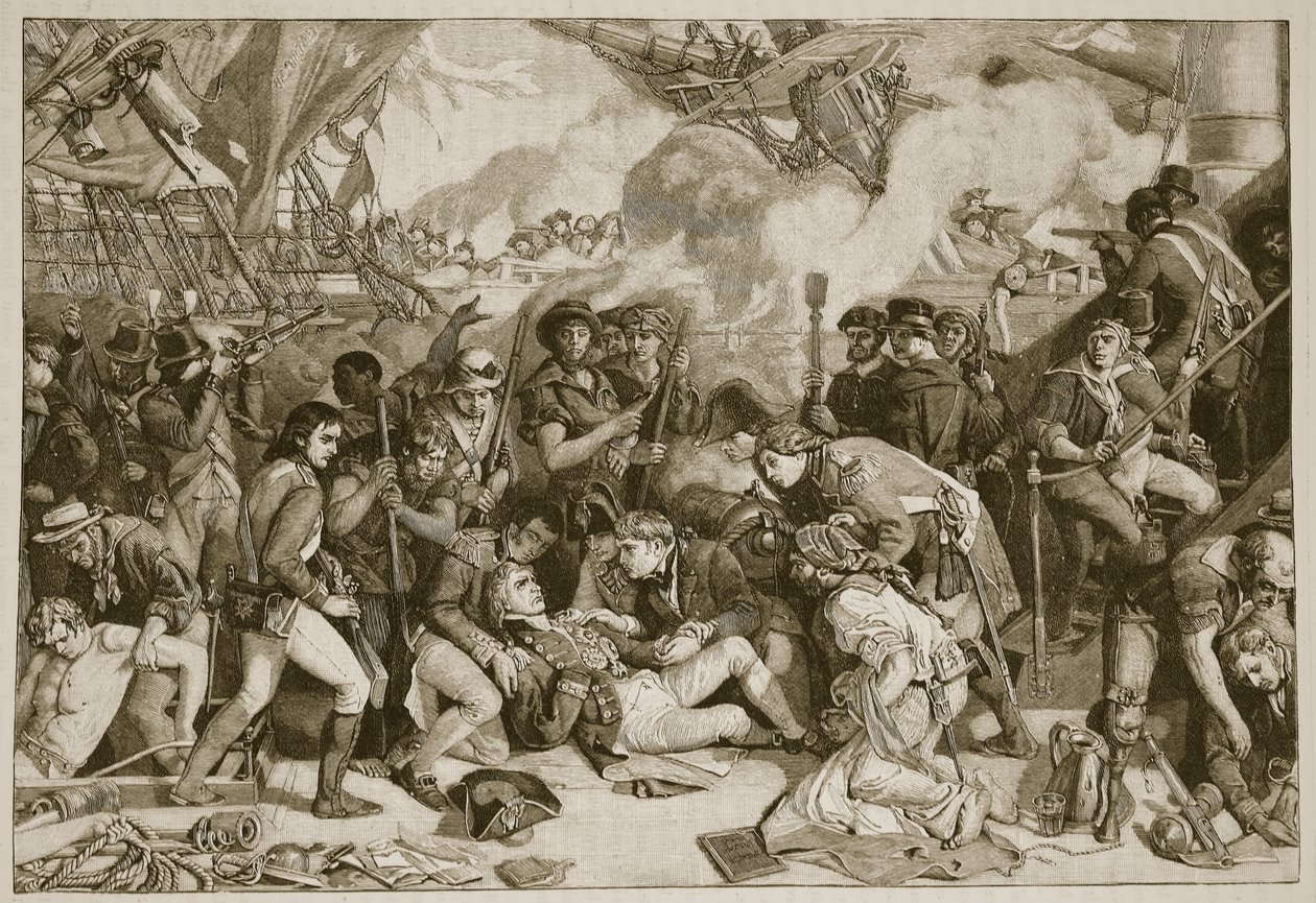 Mort de Nelson (illustration de Cassells Illustrated History of England) - English School