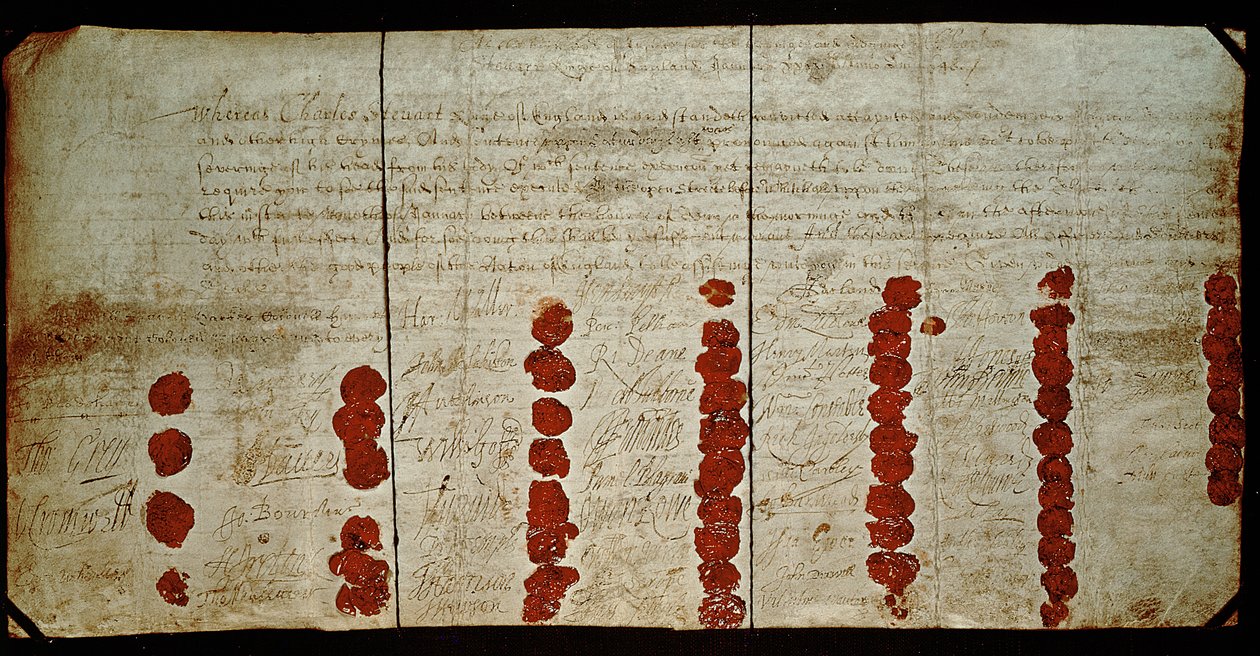 Mandat de mort de Charles Ier (1600-49) 29 janvier 1648 (en réalité 1649) - English School