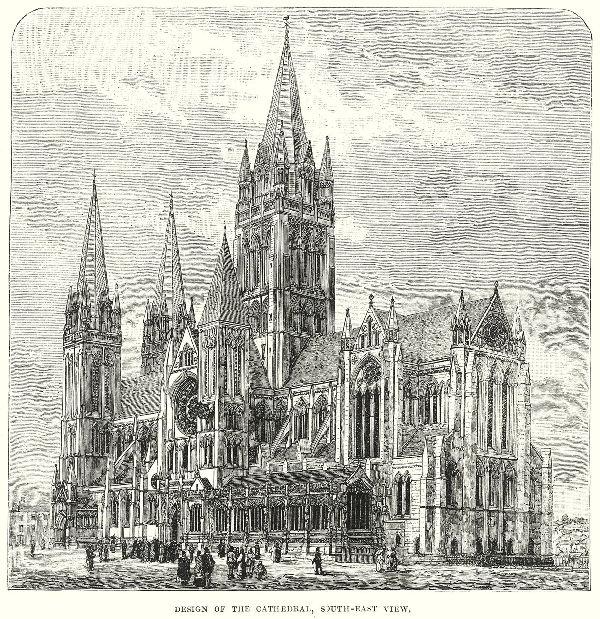 Projet de la cathédrale, vue sud-est (gravure) - English School