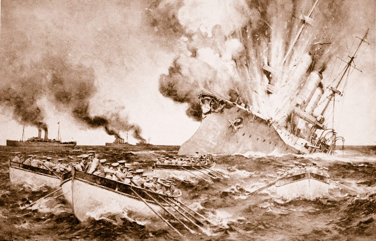Destruction du Dresden au large de Fernandez le 14 mars 1915, 1914-19 - English School