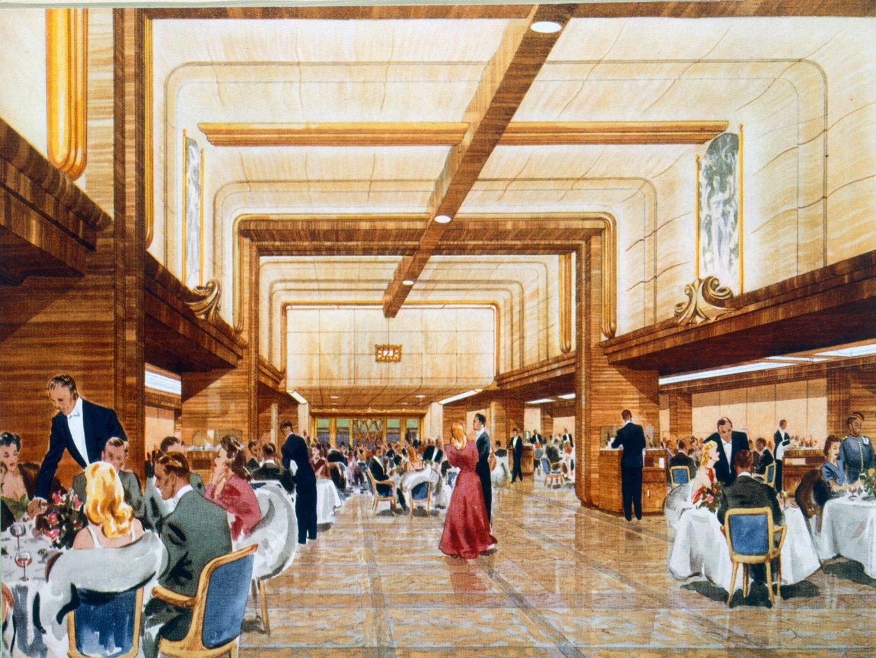 Dîner et danse à bord du RMS Caronia, d
