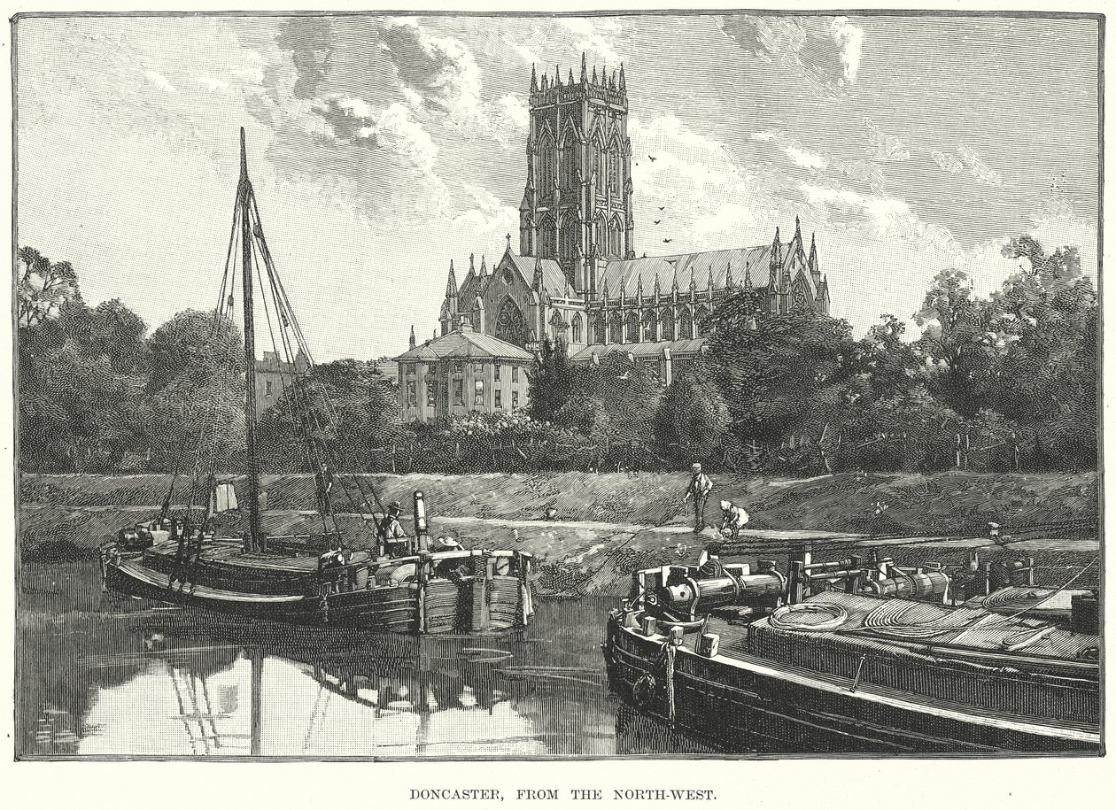 Doncaster, depuis le nord-ouest (gravure) - English School