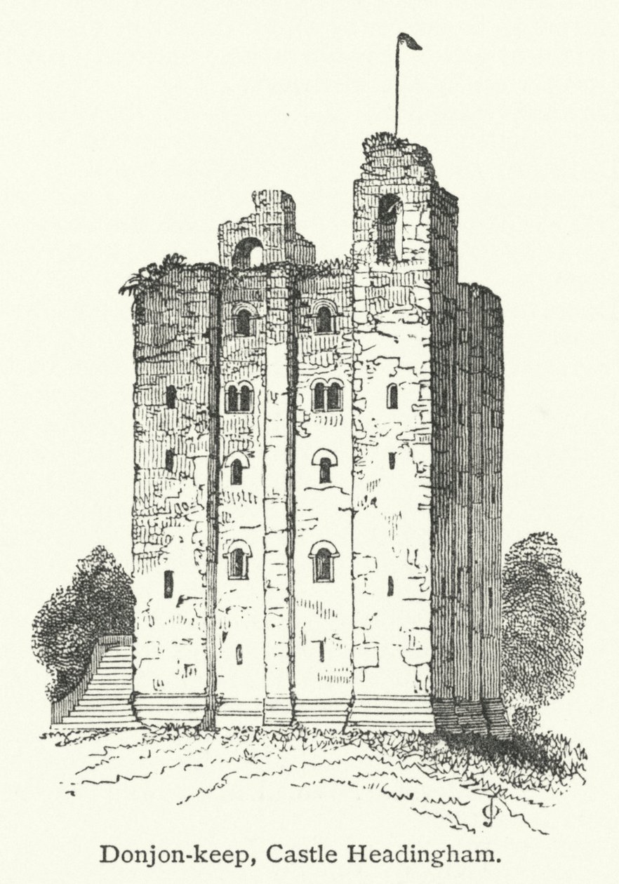 Donjon-keep, Castle Headingham (gravure) - English School