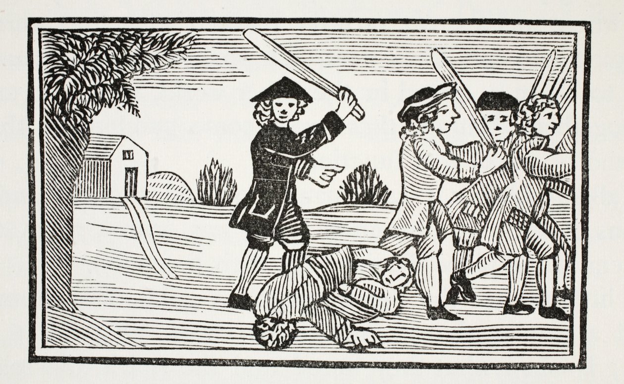 Le tour du Dr. Faustus sur vingt étudiants, illustration de Chap-books du XVIIIe siècle par John Ashton, pub. 1882 - English School