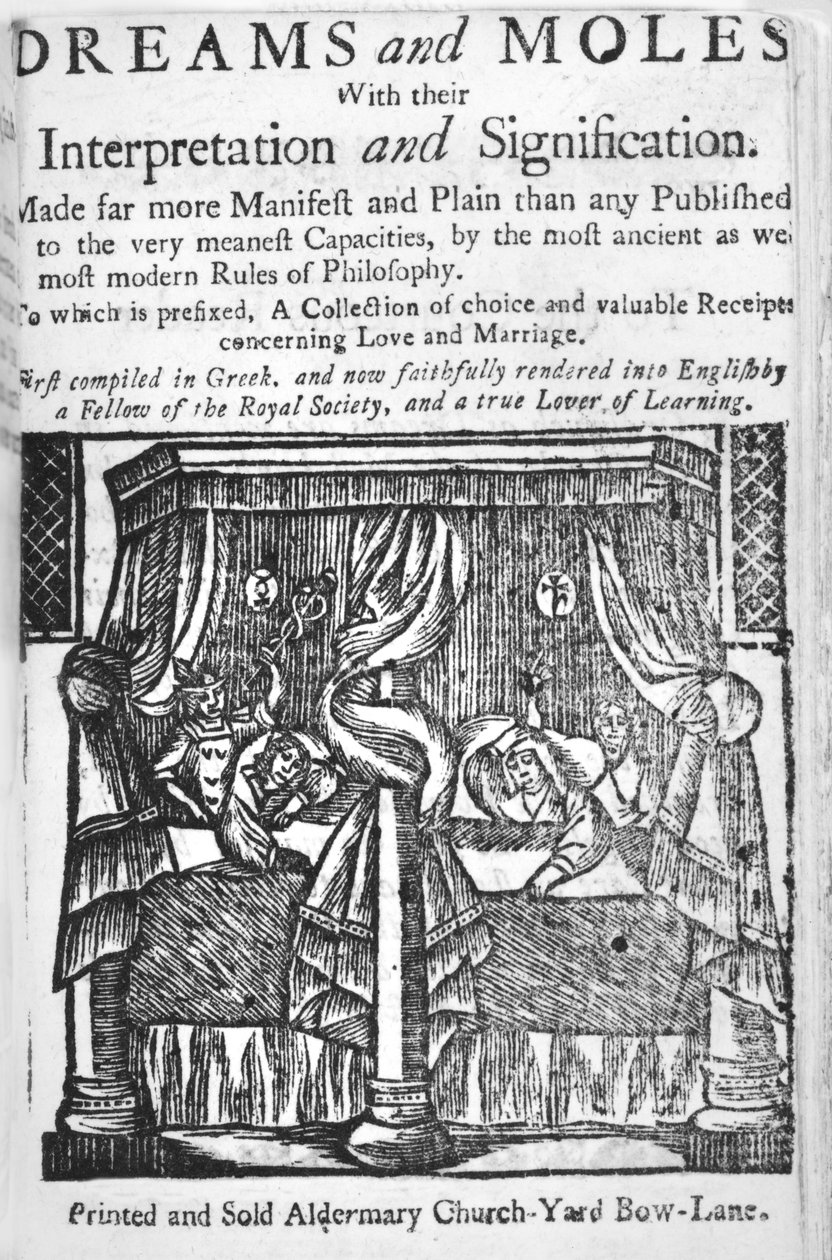 Rêves et taupes, page de titre, vers 1750 - English School