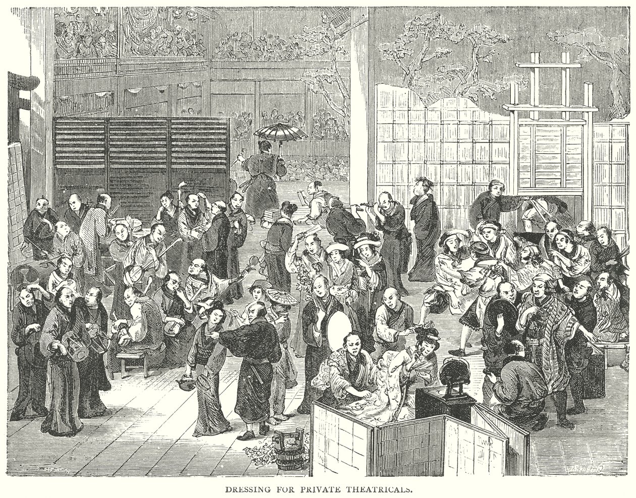 Habillage pour les théâtres privés (gravure) - English School
