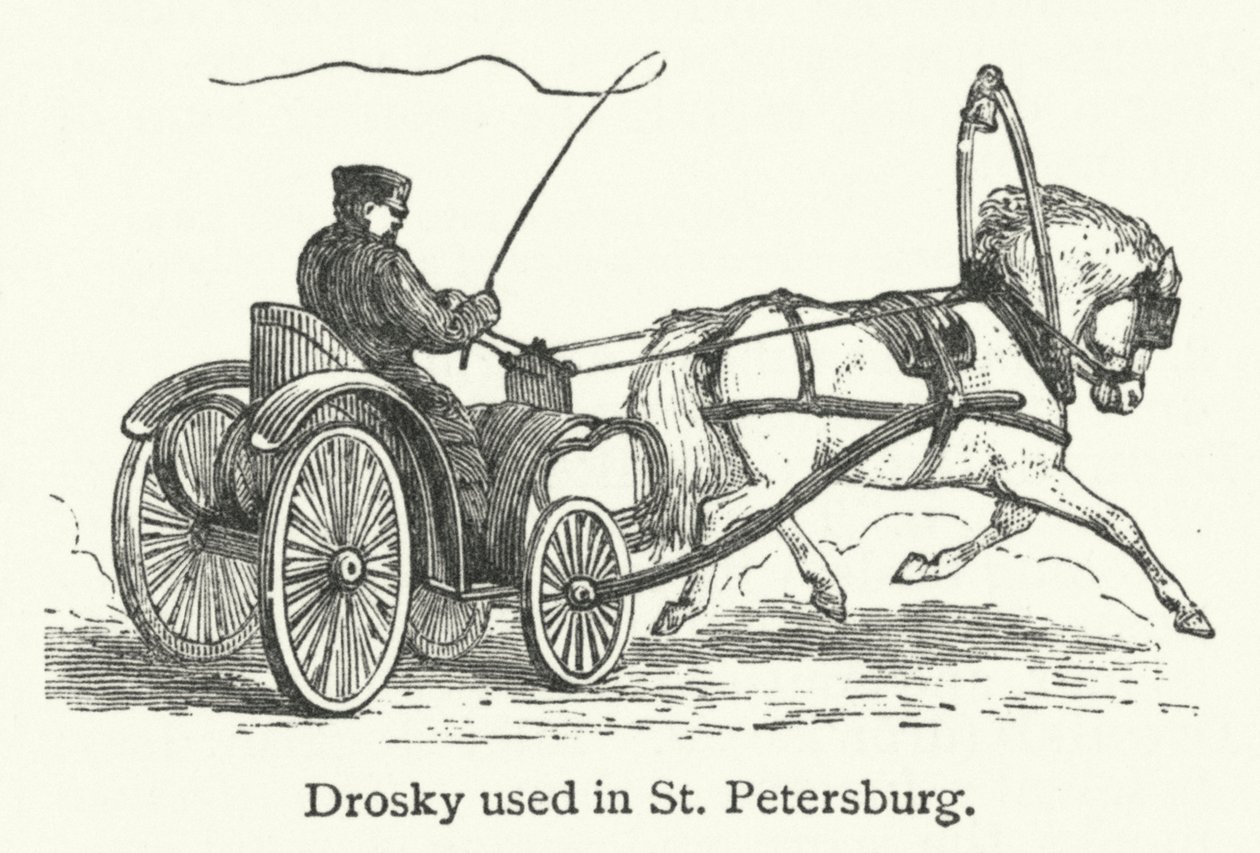 Drosky utilisé à Saint-Pétersbourg (gravure) - English School
