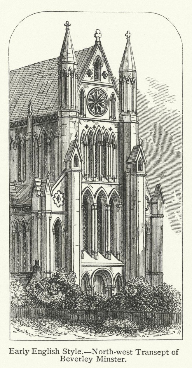 Style anglais précoce, transept nord-ouest de la cathédrale de Beverley (gravure) - English School