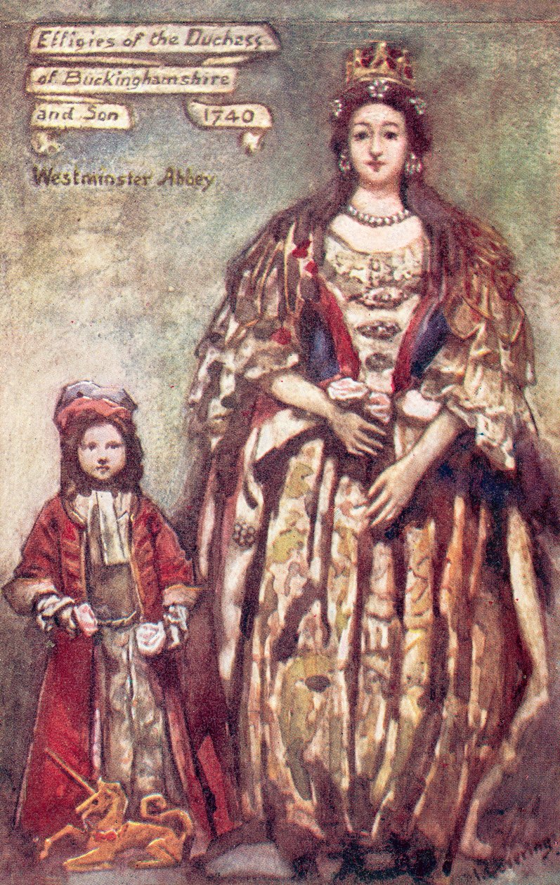 Effigies de la duchesse de Buckingham et de son fils à l