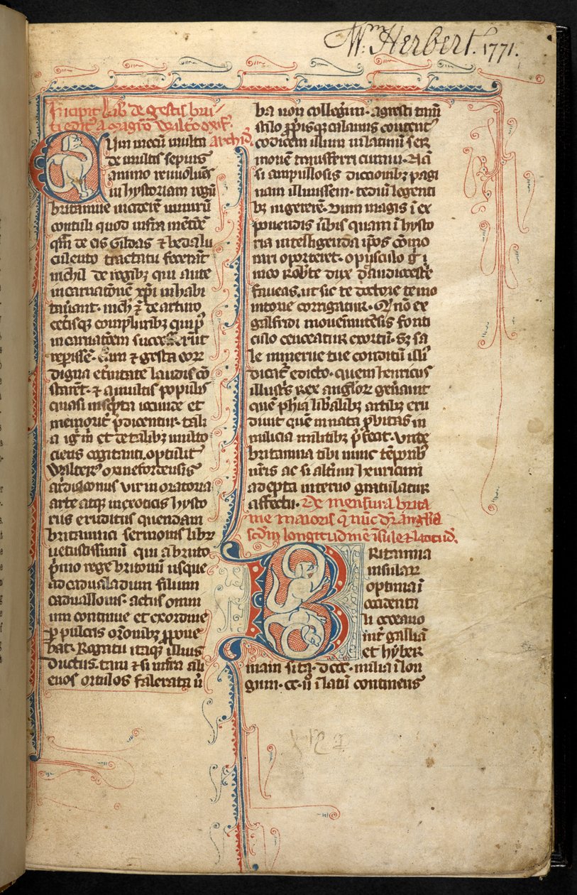 Texte avec une initiale illuminée, 