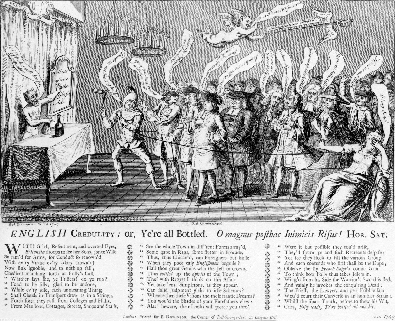 Crédulité Anglaise ou Vous êtes tous Embouteillés, 1749 - English School