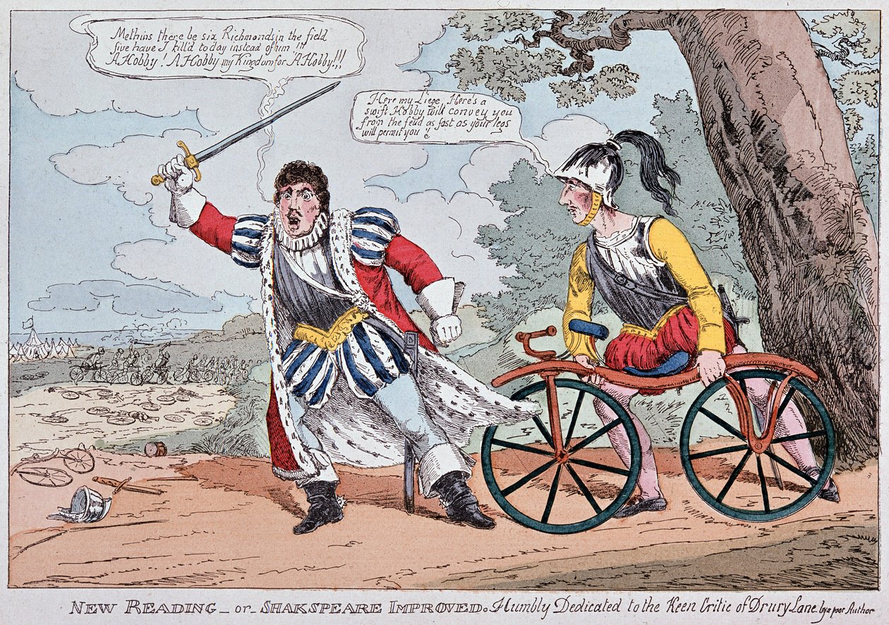 Dessin humoristique anglais sur le « vélo militaire » - English School