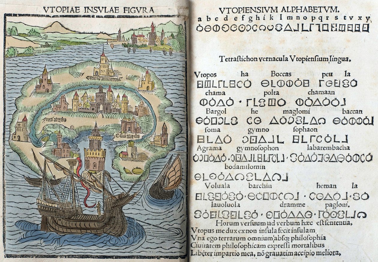 Gravure de « Utopia » par Thomas More - English School