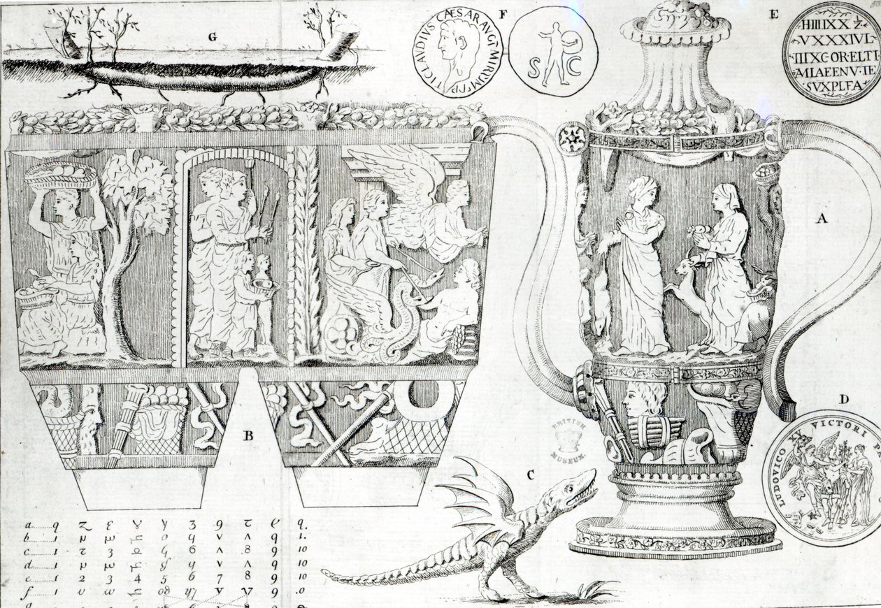 Vase étrusque et motifs - English School