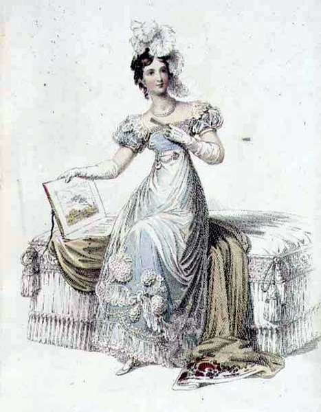 Robe de soirée, planche de mode du Repository of Arts d